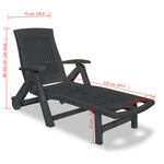 ZNTS Sun Lounger with Footrest Plastic Anthracite 43588