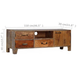 ZNTS TV Cabinet Solid Wood Vintage 118x30x40 cm 244967