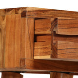 ZNTS Console Table Solid Acacia Wood with Carved Drawers 118x30x80cm 244975