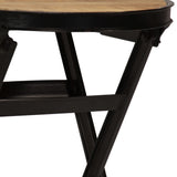 ZNTS Desk with Folding Stool Solid Mango Wood 115x50x76 cm 245261