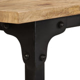 ZNTS Desk with Folding Stool Solid Mango Wood 115x50x76 cm 245261