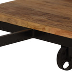 ZNTS Desk with Folding Stool Solid Mango Wood 115x50x76 cm 245261