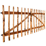 ZNTS Double Fence Gate Impregnated Hazel Wood 300x120 cm 142607