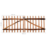 ZNTS Double Fence Gate Impregnated Hazel Wood 300x120 cm 142607