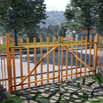 ZNTS Double Fence Gate Impregnated Hazel Wood 300x150 cm 142608