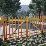 ZNTS Double Fence Gate Impregnated Hazel Wood 300x150 cm 142608