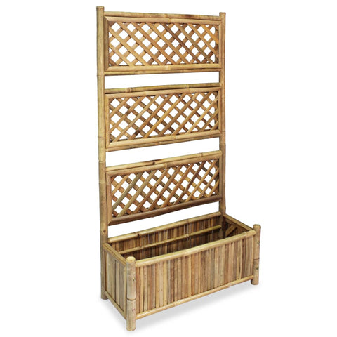 ZNTS Garden Raised Bed with Trellis Bamboo 70 cm 43714