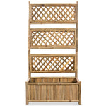 ZNTS Garden Raised Bed with Trellis Bamboo 70 cm 43714
