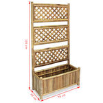 ZNTS Garden Raised Bed with Trellis Bamboo 70 cm 43714