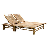ZNTS 2-Person Sun Lounger Bamboo 43715