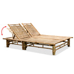 ZNTS 2-Person Sun Lounger Bamboo 43715