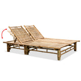 ZNTS 2-Person Sun Lounger Bamboo 43715