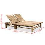 ZNTS 2-Person Sun Lounger Bamboo 43715