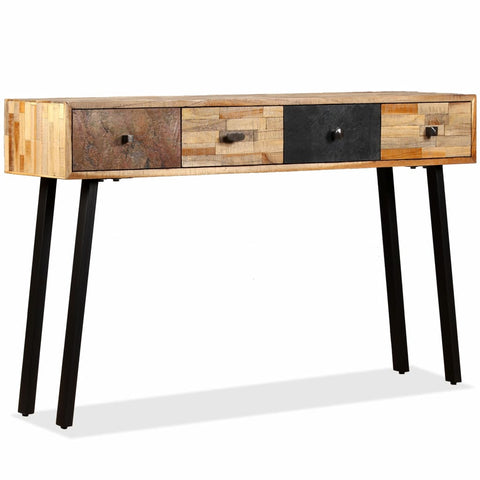 ZNTS Console Table Solid Reclaimed Teak 120x30x76 cm 245403