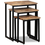 ZNTS Nesting Coffee Table Set 3 Pieces Solid Reclaimed Teak 245407