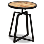 ZNTS Side Table Round Solid Reclaimed Teak 245409