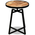 ZNTS Side Table Round Solid Reclaimed Teak 245409