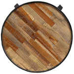 ZNTS Side Table Round Solid Reclaimed Teak 245409