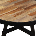 ZNTS Side Table Round Solid Reclaimed Teak 245409