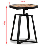 ZNTS Side Table Round Solid Reclaimed Teak 245409