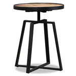 ZNTS Side Table Round Solid Reclaimed Teak 245409