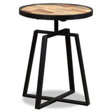 ZNTS Side Table Round Solid Reclaimed Teak 245409