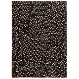 ZNTS Rug Genuine Leather Patchwork 120x170 cm Square Black/White 132600