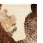 ZNTS Rug Genuine Leather Patchwork 160x230 cm Random Brown/White 132618