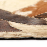 ZNTS Rug Genuine Leather Patchwork 160x230 cm Random Brown/White 132618
