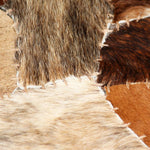ZNTS Rug Genuine Leather Patchwork 160x230 cm Random Brown/White 132618