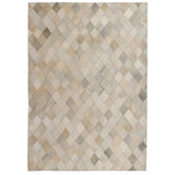 ZNTS Rug Genuine Leather Patchwork 160x230 cm Diamond Grey 132621