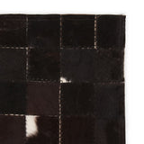 ZNTS Rug Genuine Leather Patchwork 120x170 cm Square Black/White 132623