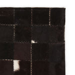 ZNTS Rug Genuine Leather Patchwork 160x230 cm Square Black/White 132624