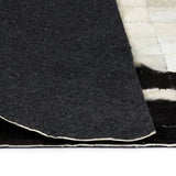 ZNTS Rug Genuine Leather Patchwork 160x230 cm Square Black/White 132624