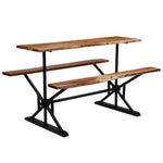 ZNTS Bar Table with Benches Solid Acacia Wood 180x50x107 cm 245378