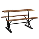 ZNTS Bar Table with Benches Solid Acacia Wood 180x50x107 cm 245378