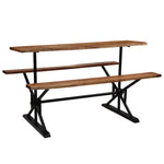ZNTS Bar Table with Benches Solid Acacia Wood 180x50x107 cm 245378