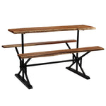 ZNTS Bar Table with Benches Solid Acacia Wood 180x50x107 cm 245378