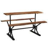 ZNTS Bar Table with Benches Solid Acacia Wood 180x50x107 cm 245378