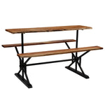 ZNTS Bar Table with Benches Solid Acacia Wood 180x50x107 cm 245378