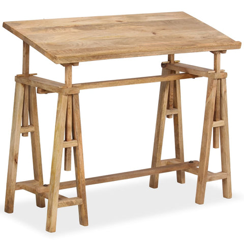 ZNTS Drafting Table Solid Mango Wood 116x50x76 cm 244948
