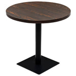 ZNTS Bistro Table MDF and Steel Round 80x75 cm Dark Ash 245610