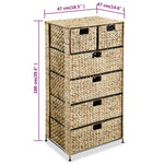 ZNTS Storage Unit with 6 Baskets 47x37x100 cm Water Hyacinth 245493
