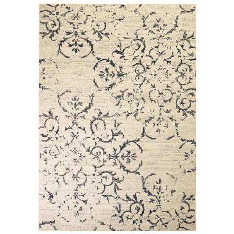 ZNTS Modern Rug Floral Design 140x200 cm Beige/Blue 132999