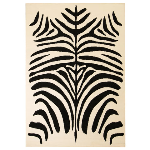 ZNTS Modern Rug Zebra Design 140x200 cm Beige/Black 133029