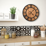 ZNTS Vintage Wall Clock with Quartz Movement Wood and Metal 60cm XXL 50646