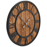 ZNTS Vintage Wall Clock with Quartz Movement Wood and Metal 60cm XXL 50646