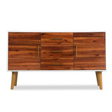 ZNTS Sideboard Solid Acacia Wood 115x35x70 cm 245735
