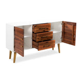 ZNTS Sideboard Solid Acacia Wood 115x35x70 cm 245735