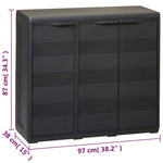 ZNTS Garden Storage Cabinet with 2 Shelves Black 43704
